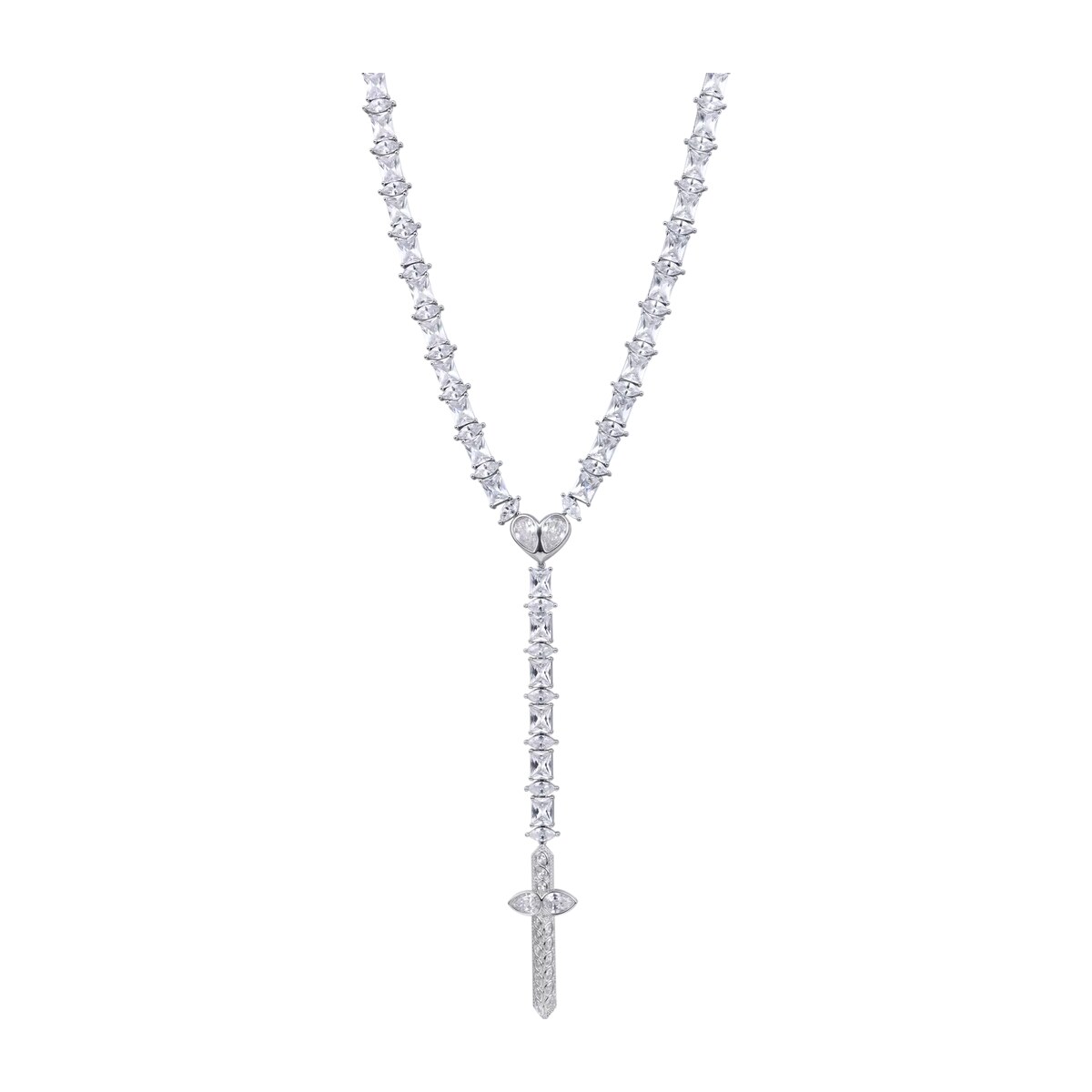 Heart & Blade Rosary Necklace