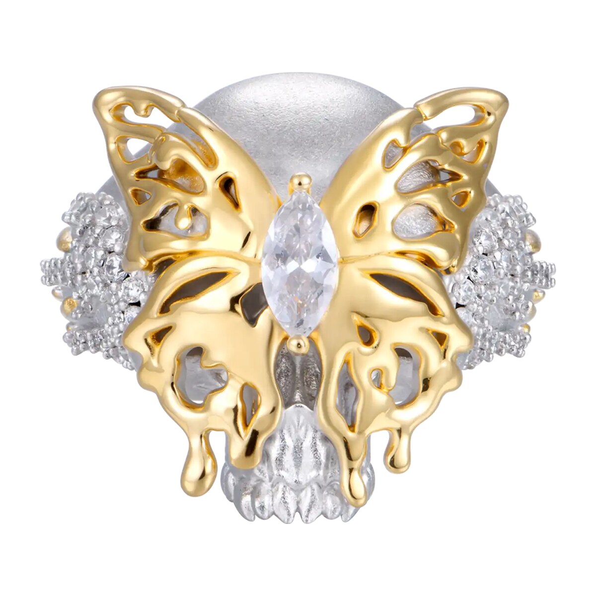 Melting Butterfly Skeleton Ring