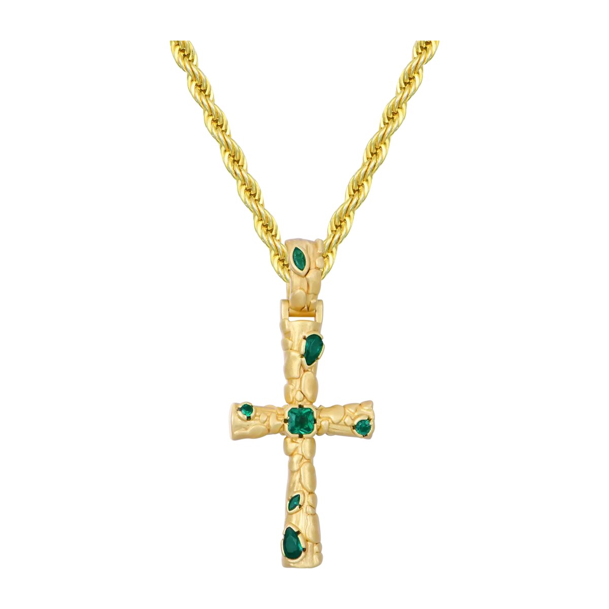 Stone-textured Cross Pendant
